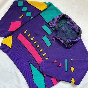 RETRO COLORFUL VINTAGE SKI SWEATER
